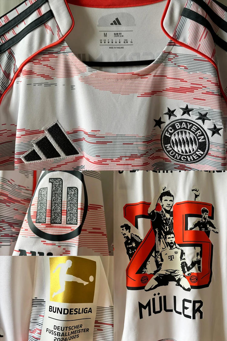 Müller 25/26 Bayern Away Kit Football Shirt