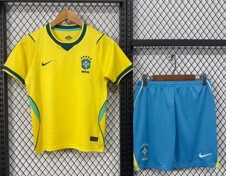 2026 Brazil Home Soccer Jersey Kids Size