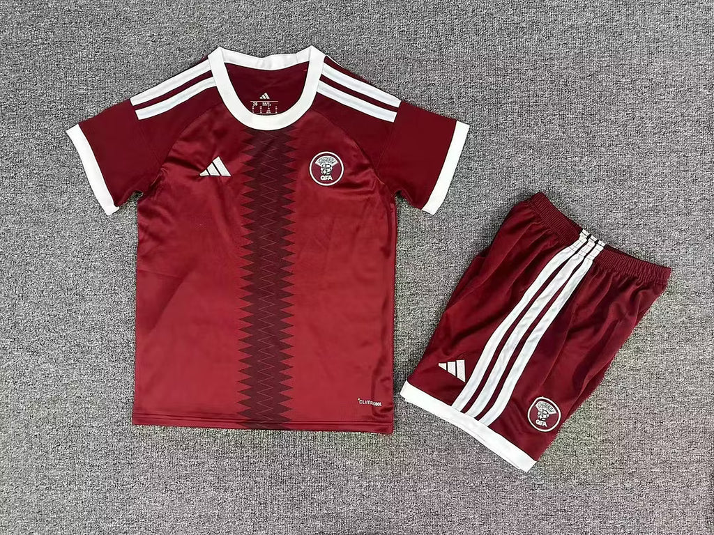 2026 Qatar National Team Home Football Shirt Kids Size