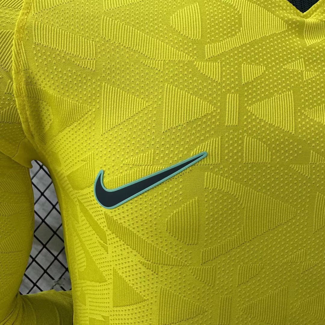 2026 Long Sleeves Player Version Brazil Home Soccer Jersey