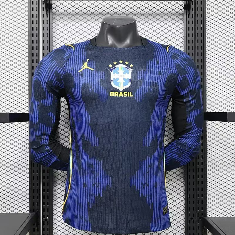 2026 Long Sleeves Player Version Brazil Away Soccer Jersey