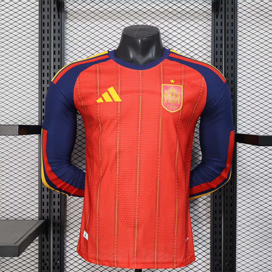 2026 Long Sleeves Player Version Spain National Team Home Football Shirt